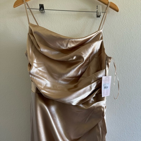 NWT Birdy Grey Lydia Shiny Satin Maxi Dress Gown Size Small - Picture 6 of 14